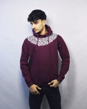 Geometric Burgundy Hoodie